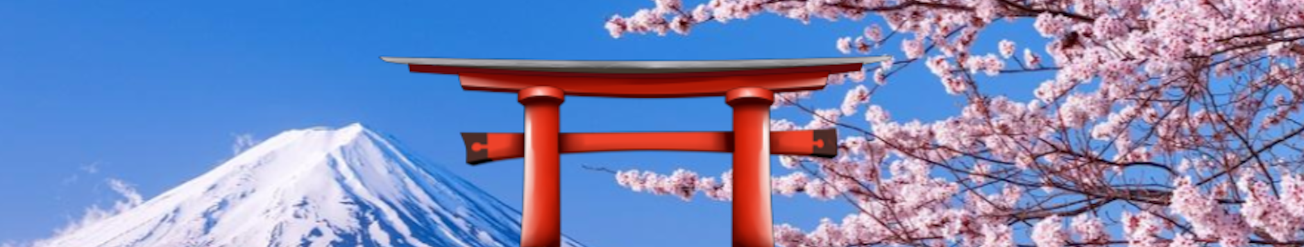 鳥居と富士、桜